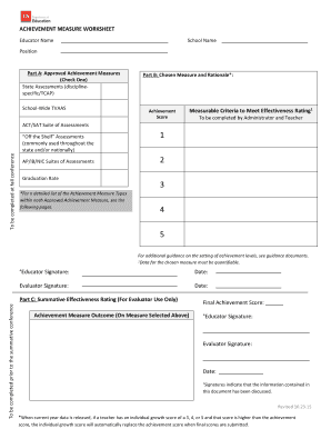 achievement measure worksheet 2019 20