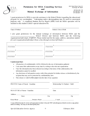 SESA Consulting Services Permission Form