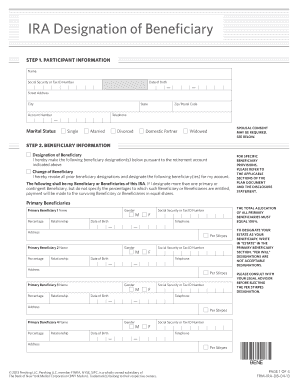 IRA Designation of Beneficiary Form