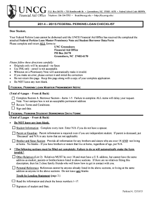 Federal Perkins Loan Master Promissory Note