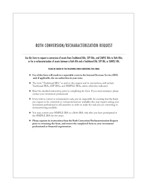 Roth Conversion/Recharacterization Request Form