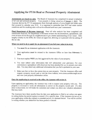Massachusetts Property Tax Abatement Application