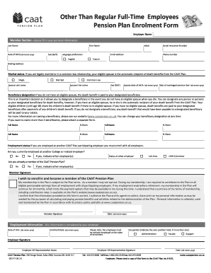 CAAT Pension Plan Enrolment Form
