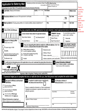 Texas Application for Ballot by Mail