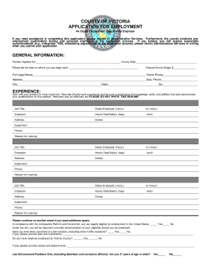 Victoria County Application for Employment