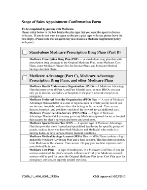 Medicare Sales Appointment Confirmation Form