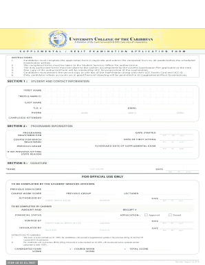 Supplemental Resit Examination Application Form