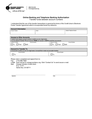 Online Banking and Telephone Banking Authorization