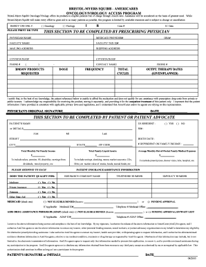 Bristol-Myers Squibb Oncology Virology Access Program Application