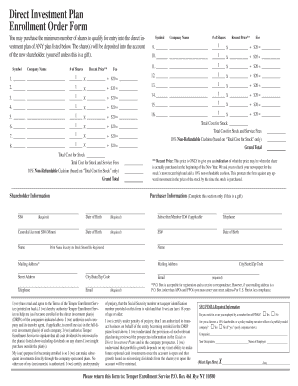 Direct Investment Plan Enrollment Form