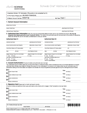 Schwab One Additional Check User Form
