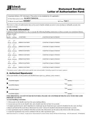 Charles Schwab Letter of Authorization for Account Bundling