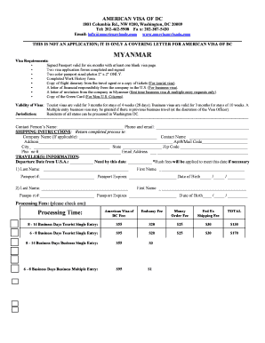 Myanmar Visa Application Form