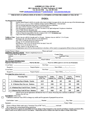 Indian Visa Application Cover Letter