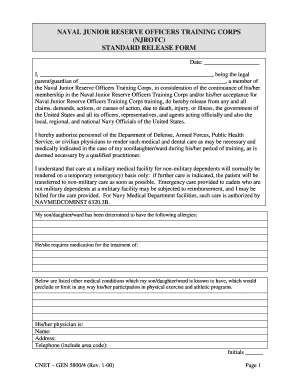 NJROTC Standard Release Form