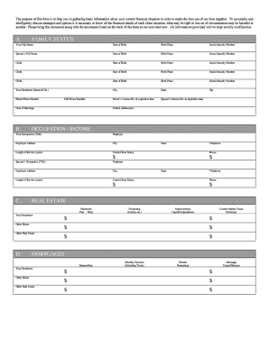 Financial Discovery Form