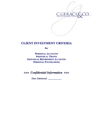 Client Investment Criteria Form