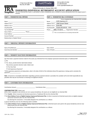 Inherited Traditional IRA Application