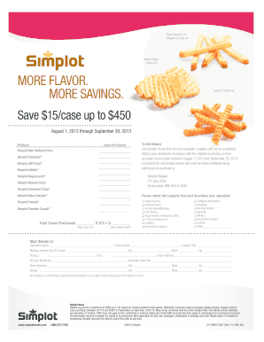 Simplot Product Rebate Form