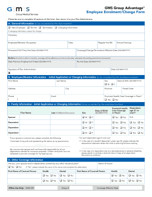 GMS Group Advantage Employee Enrolment Form