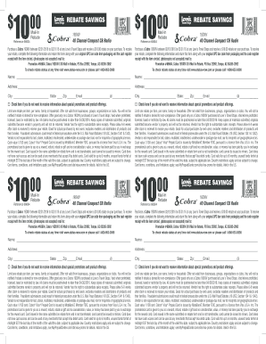 Cobra 19DXIV Mail-In Rebate Form