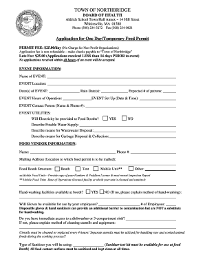 Massachusetts Temporary Food Permit Application