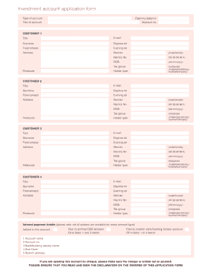 Investment Account Application Form