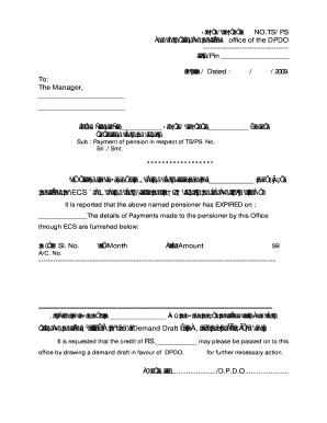 Pension Payment and Transfer Notice