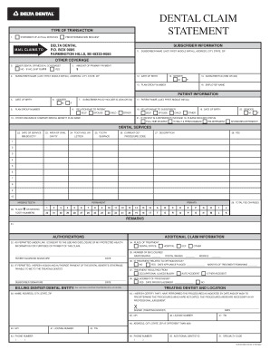 Delta Dental Claim Form