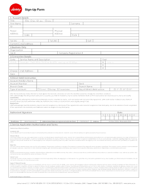 Jenny Internet ADSL Service Sign-Up Form