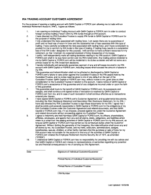 IRA Trading Account Customer Agreement