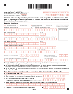 Georgia Form IT-QEE-TP1