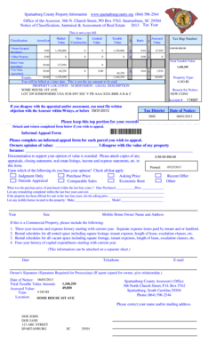 Spartanburg County Property Tax Appeal Form