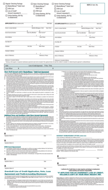 Overdraft Line of Credit Application