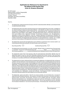 Apartment Allotment Application Form