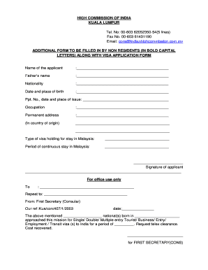India Visa Application Form