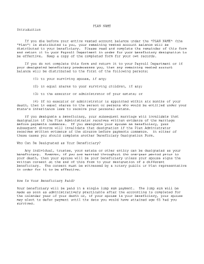 Beneficiary Designation Form