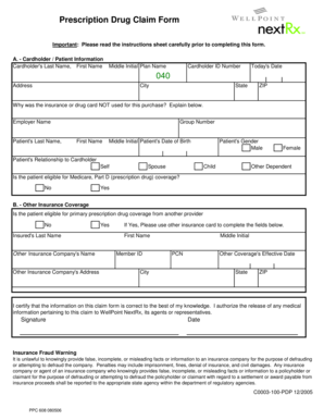 Prescription Drug Claim Form