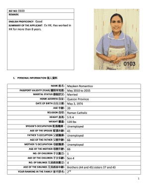 Domestic Helper Application Form
