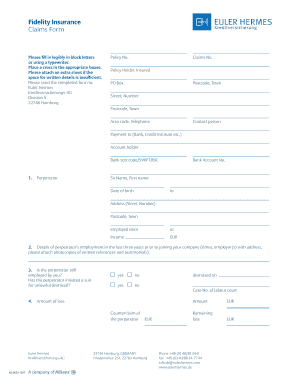 Fidelity Insurance Claims Form