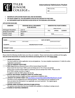 International Admissions Application Form