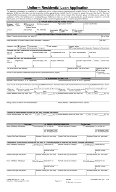 Uniform Residential Loan Application
