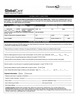 GlobalCare Claim Form