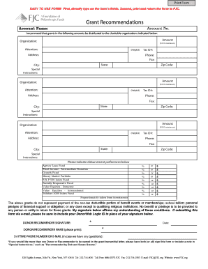 Grant Recommendation Form