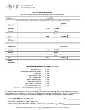 Grant Recommendation Form