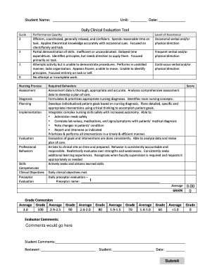 Daily Clinical Evaluation Tool