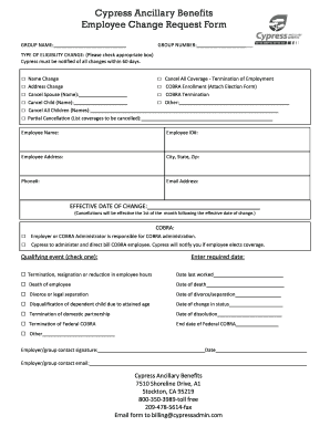 Employee Change Request Form