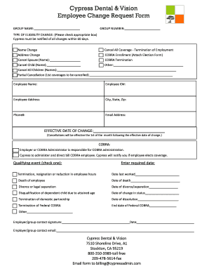 Employee Change Request Form