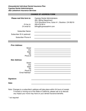 Change of Address Form