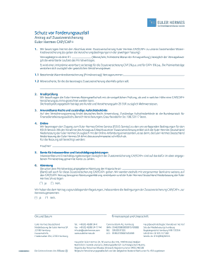 Antrag auf Zusatzversicherung Euler Hermes CAP/CAP+